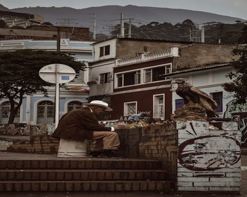 Persona disfrutando de un café matutino en Bogotá